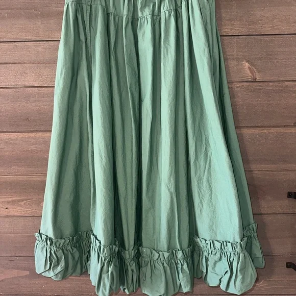 FREE PEOPLE Boho Green Maxi Skirt - Picture 4 of 9